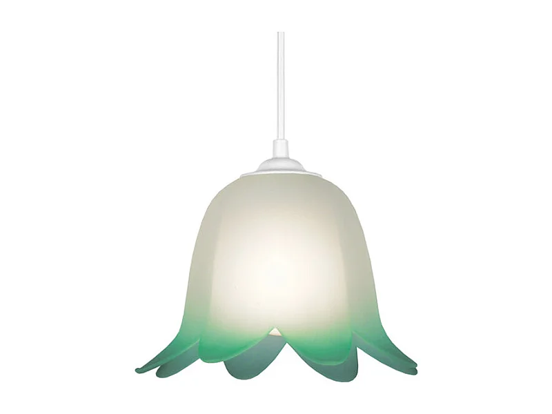 Suspension dôme verre vert, 80 cm.