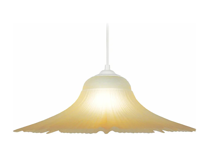 Suspension, dôme verre  jaune 70 cm.