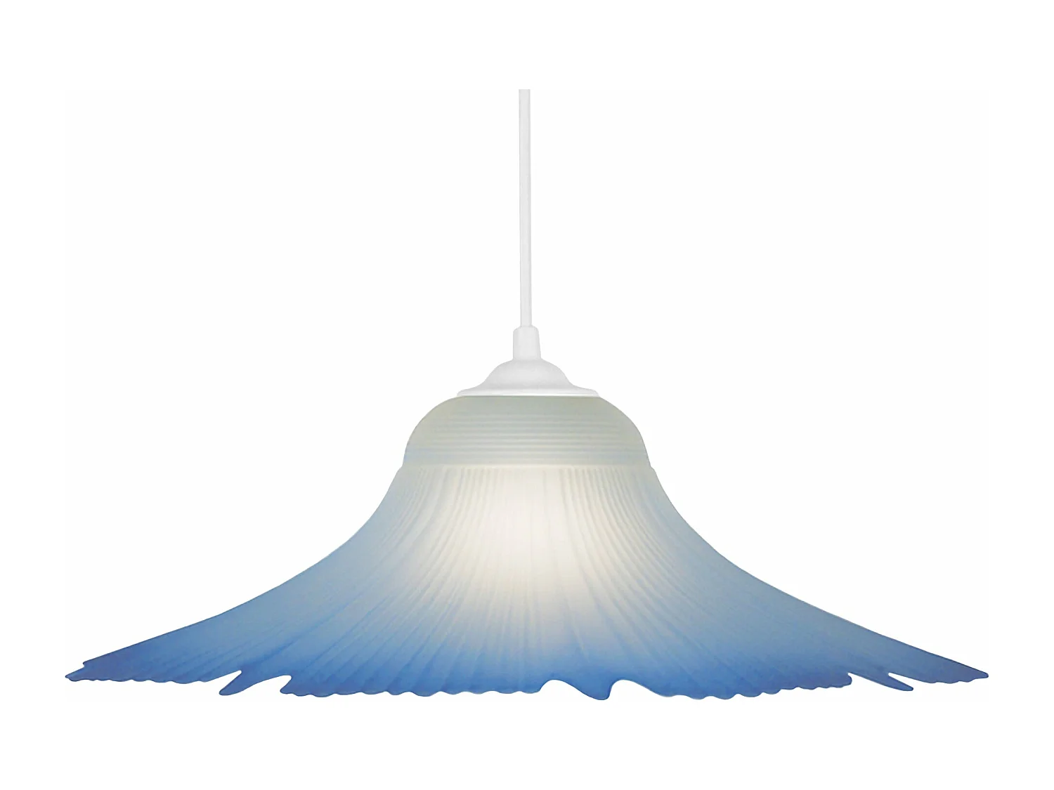 Suspensão TOSEL  BARCELONA vidro cúpula azul D39 x  H70  cm