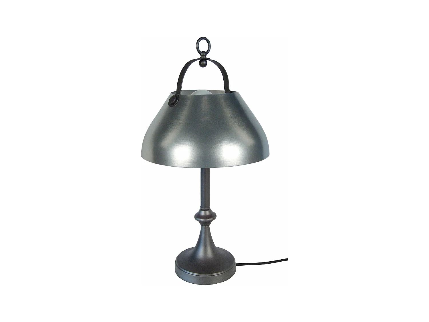 Lampe a poser colonne métal  anthracite 57 cm.