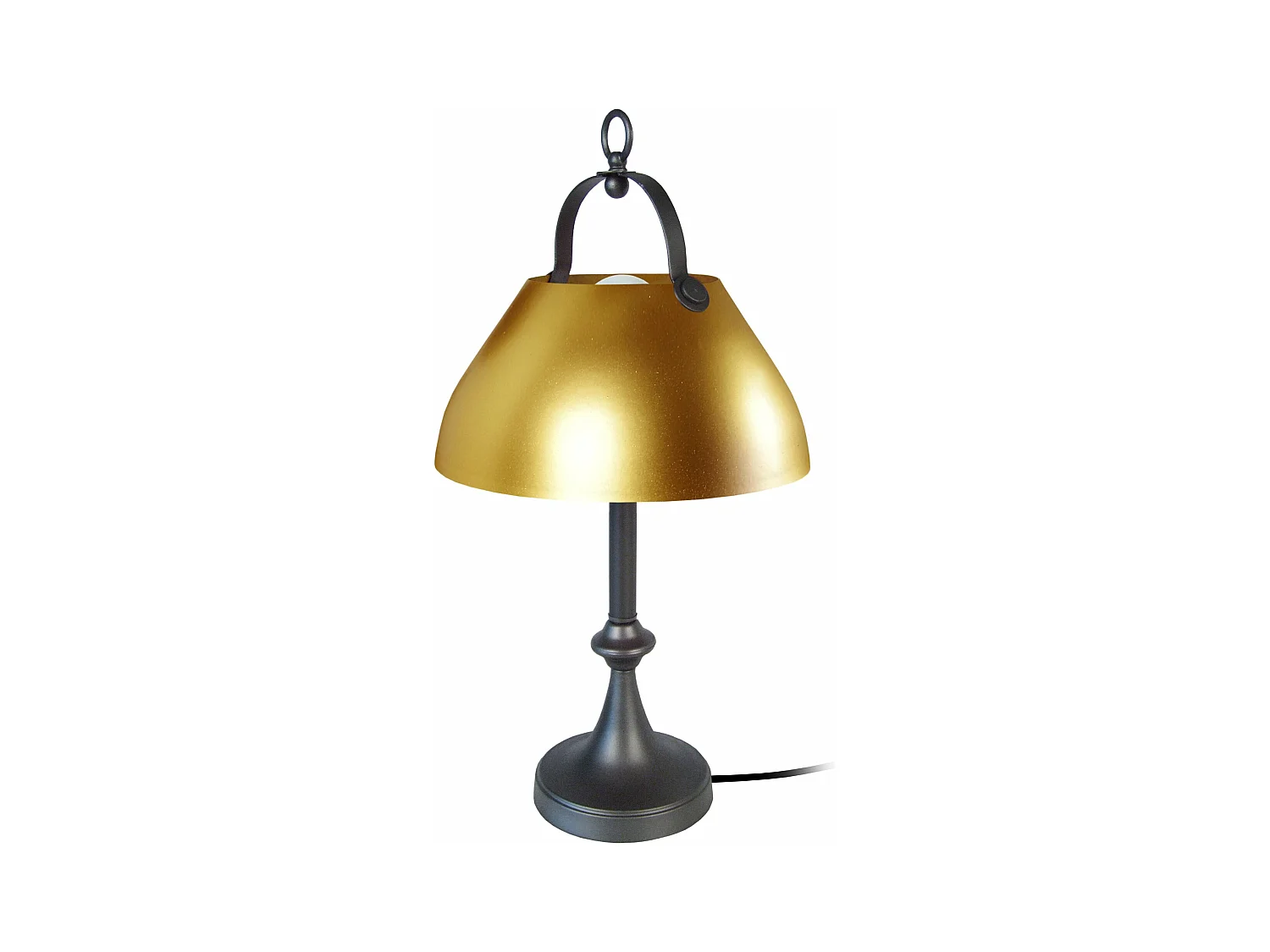 Lampe a poser colonne métal  anthracite,doré 57 cm.