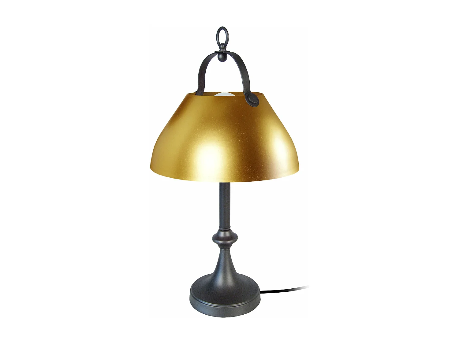 Lampe a poser colonne métal  anthracite,doré 57 cm.