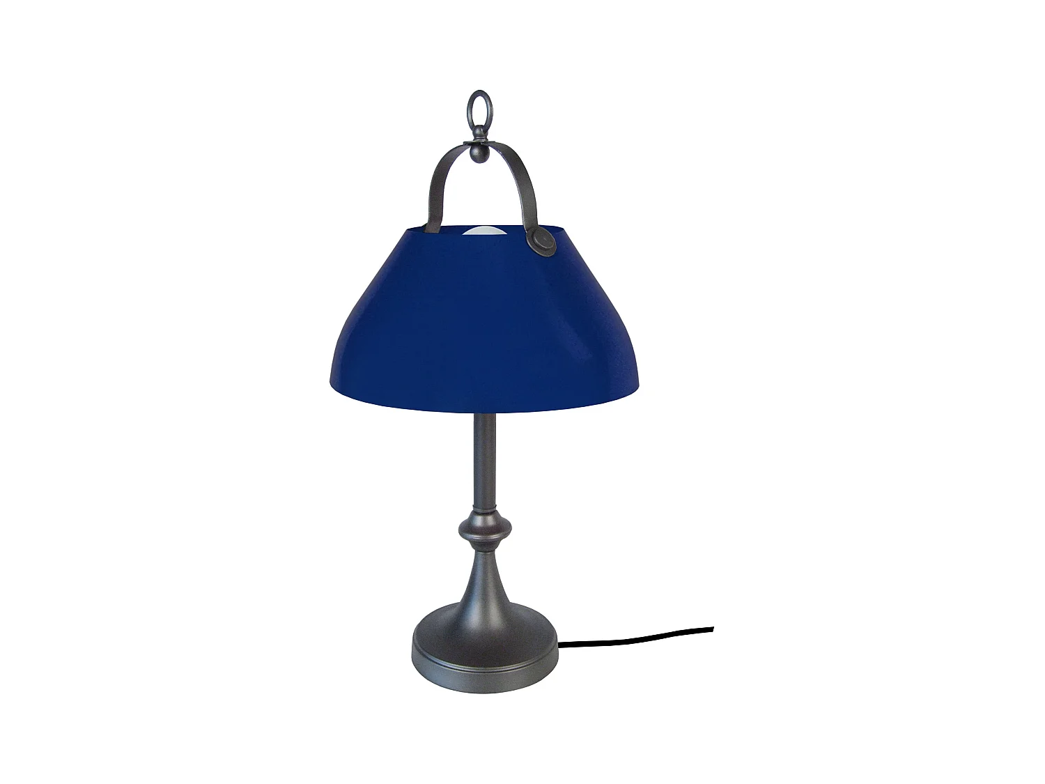 Lampe a poser colonne métal  anthracite,bleu 57 cm.