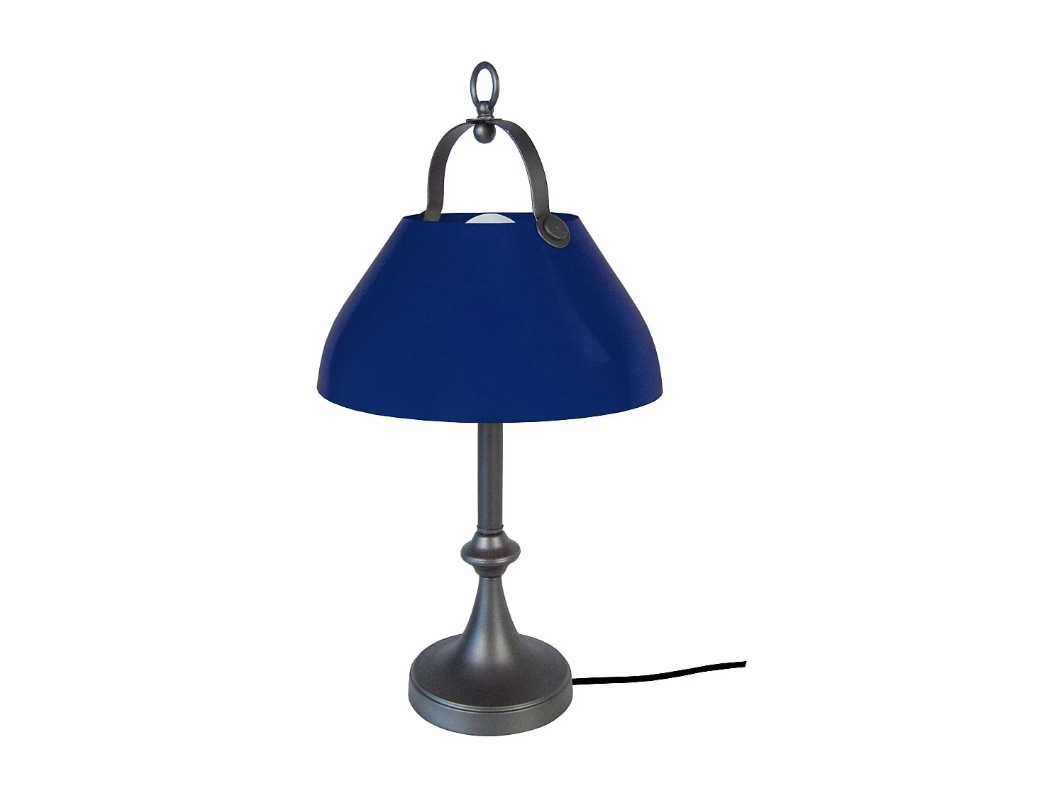 Lampe a poser colonne métal  anthracite,bleu 57 cm.