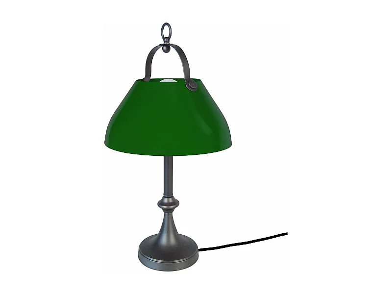 Lampe a poser colonne métal  anthracite,vert 57 cm.
