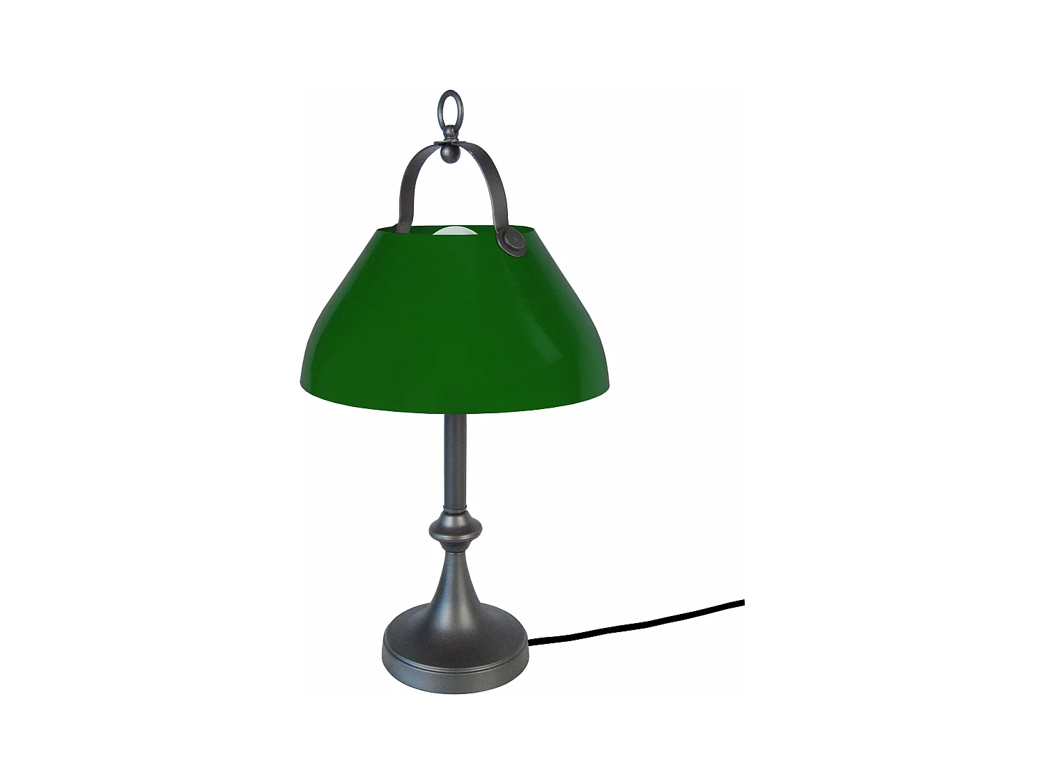 Lampe a poser colonne métal  anthracite,vert 57 cm.