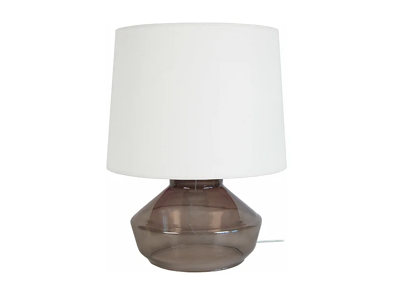 Lampe de salon, vase verre  fumé 52 cm.