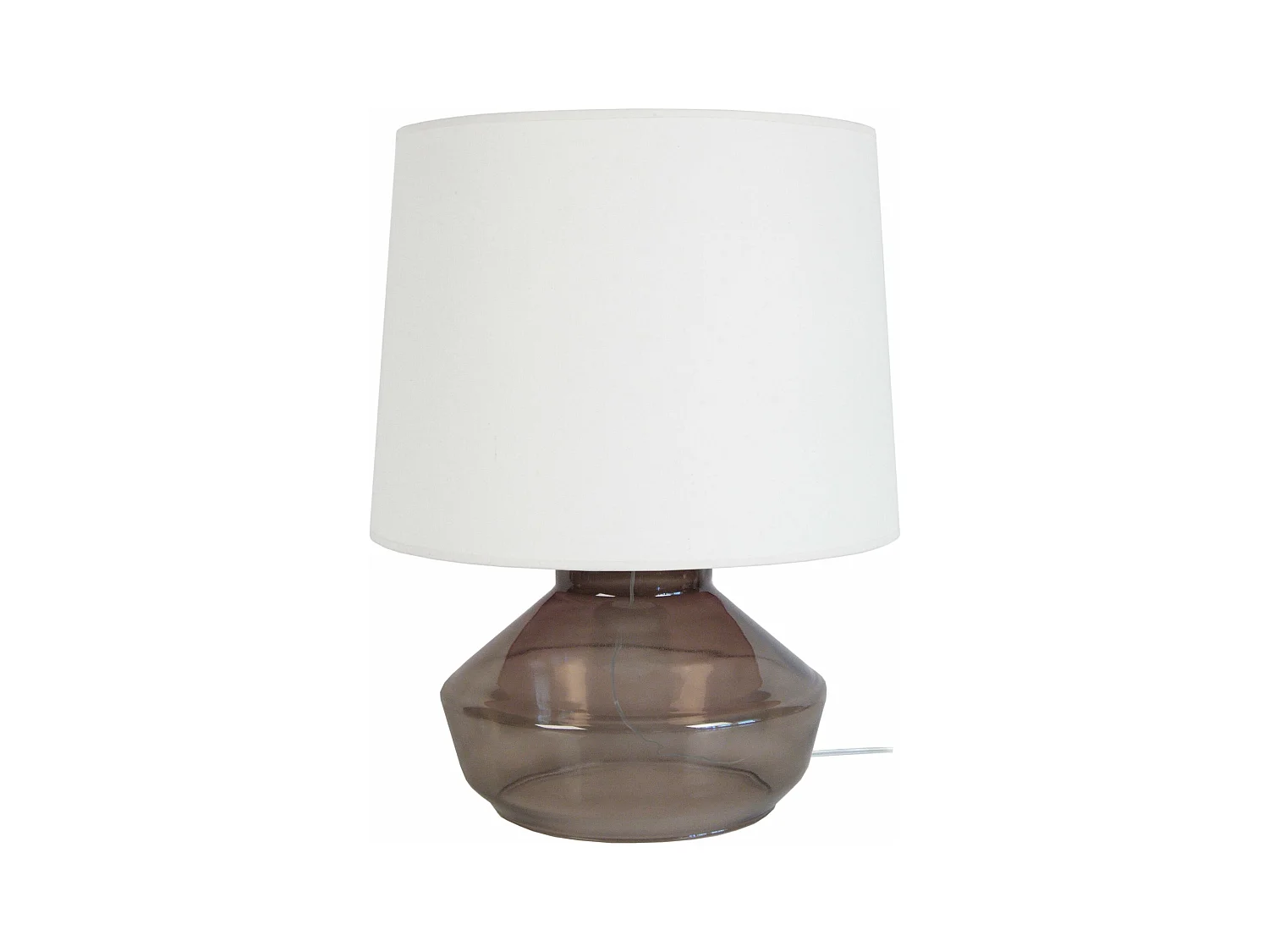 Lampe de salon, vase verre  fumé 52 cm.