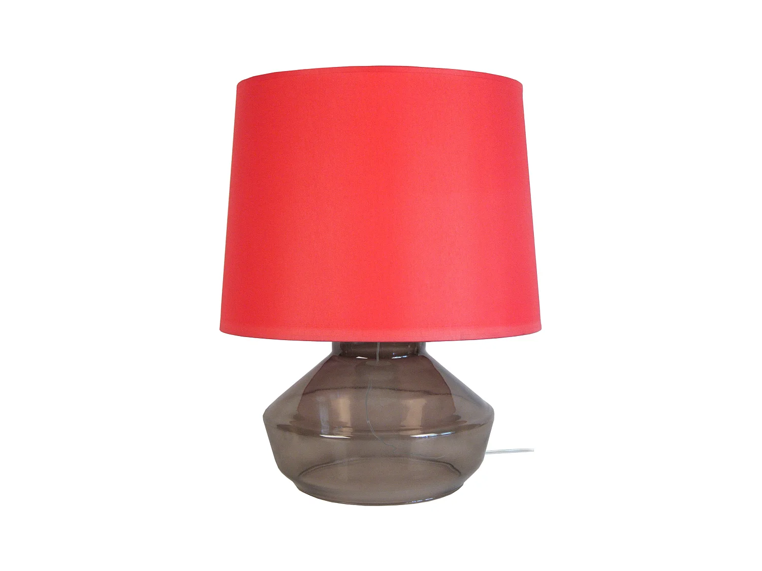 Lampe de salon vase verre  fumé 52 cm.