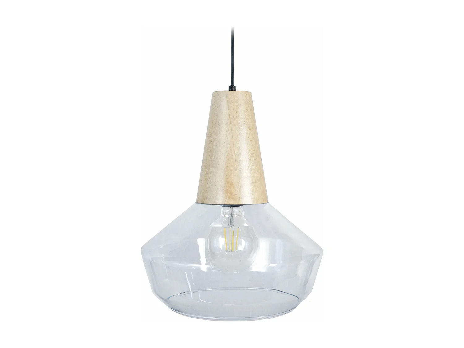 Suspensão TOSEL  ESPOO cordão de algodão globo azul D25 x  H90  cm