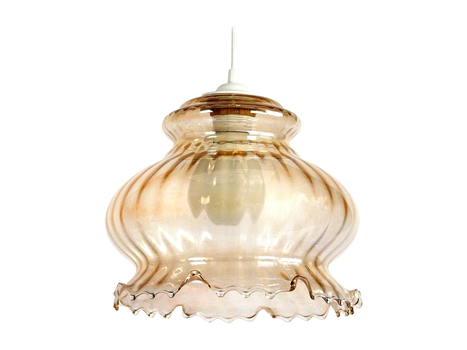 Suspensão TOSEL  AVILA vidro abaulado âmbar claro D17,5 x  H80  cm