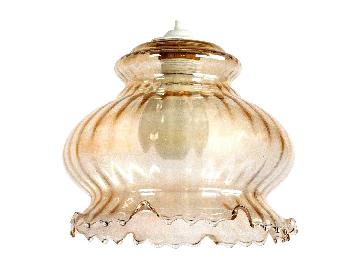 Suspensão TOSEL  AVILA vidro abaulado âmbar claro D17,5 x  H80  cm