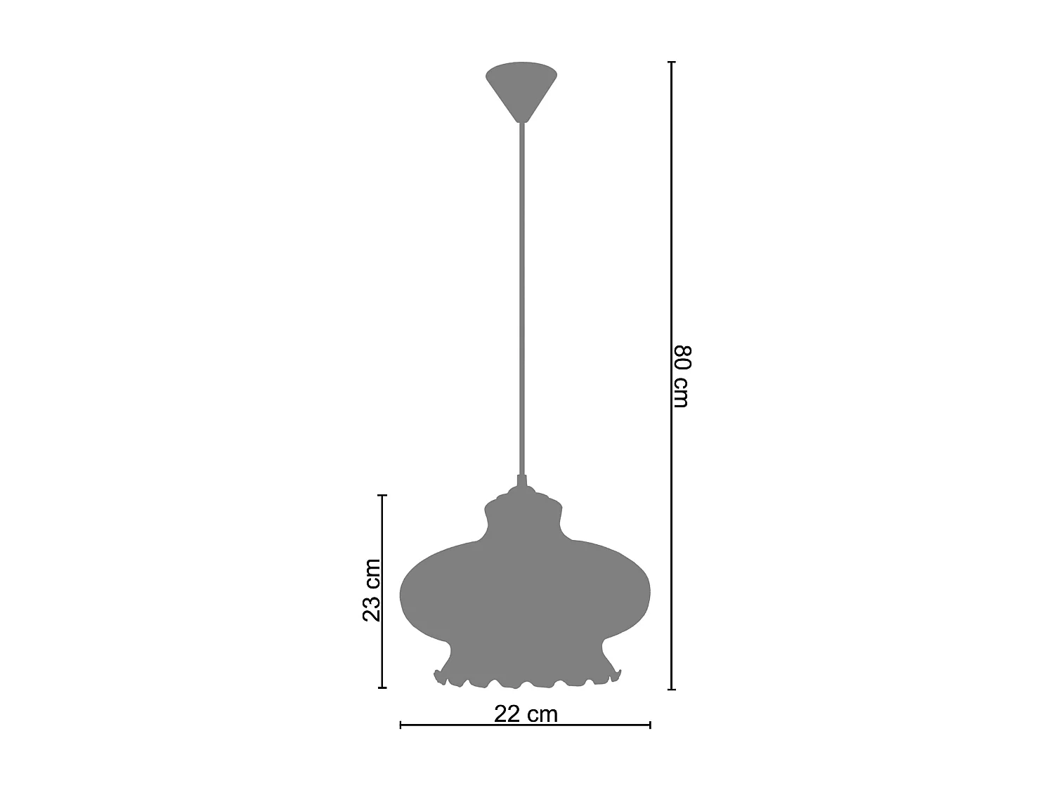 Suspensão TOSEL  AVILA vidro abaulado âmbar claro D17,5 x  H80  cm