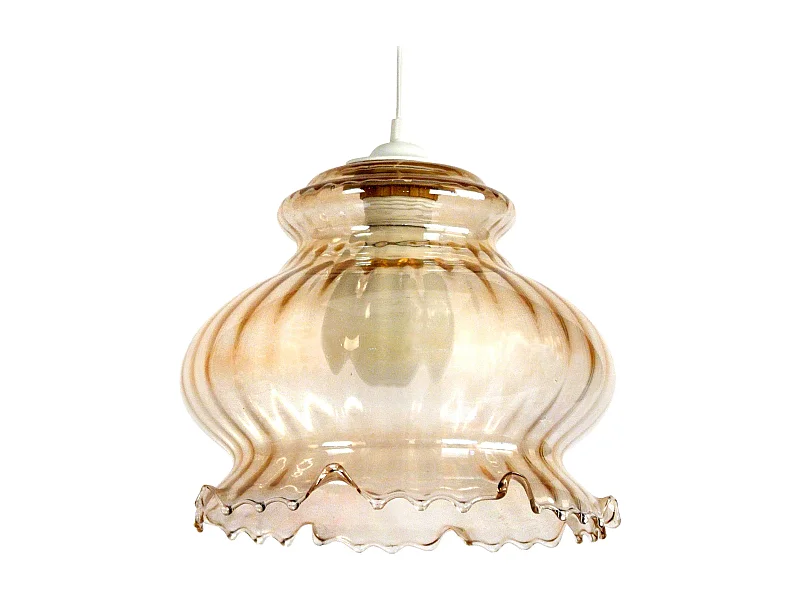 Suspension TOSEL ,verre,Jaune ,H80xD17,5xP17,5cm