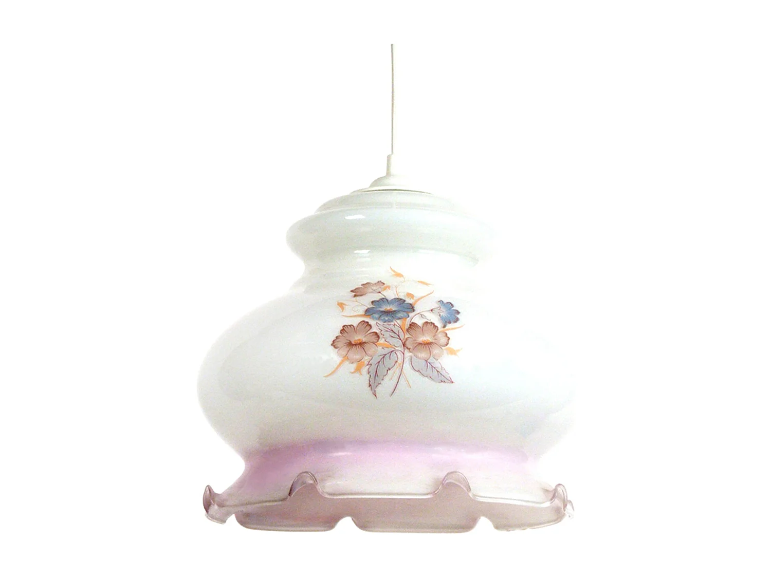 Suspension TOSEL ,verre,Blanc   ,H80xD17,5xP 17,5cm