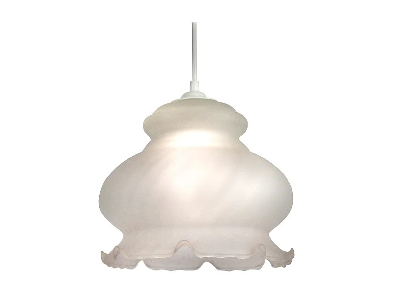 Suspensão TOSEL  AVILA vidro abaulado flor de opala D17,5 x  H80  cm