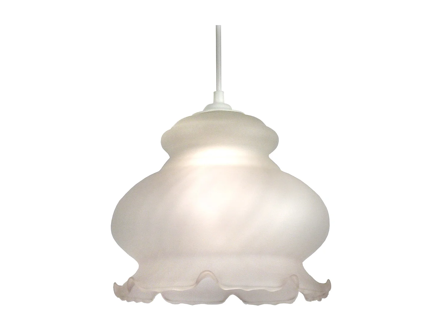 Suspensão TOSEL  AVILA vidro abaulado flor de opala D17,5 x  H80  cm