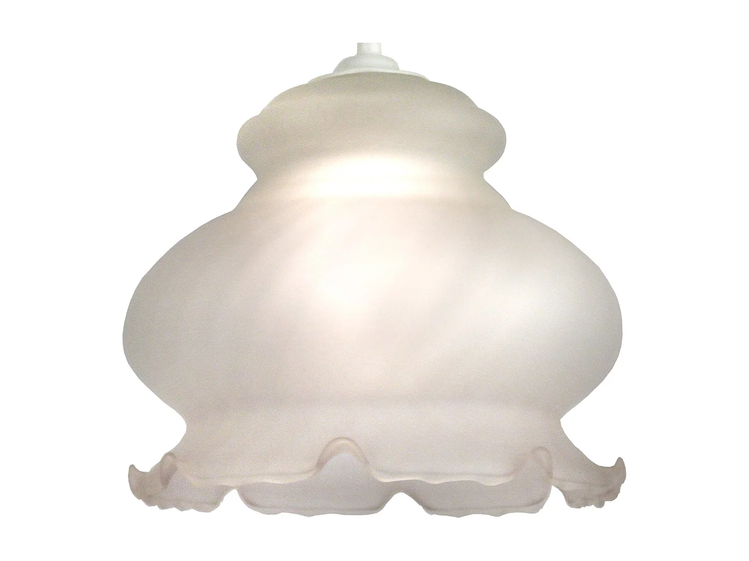 Suspensão TOSEL  AVILA vidro abaulado flor de opala D17,5 x  H80  cm