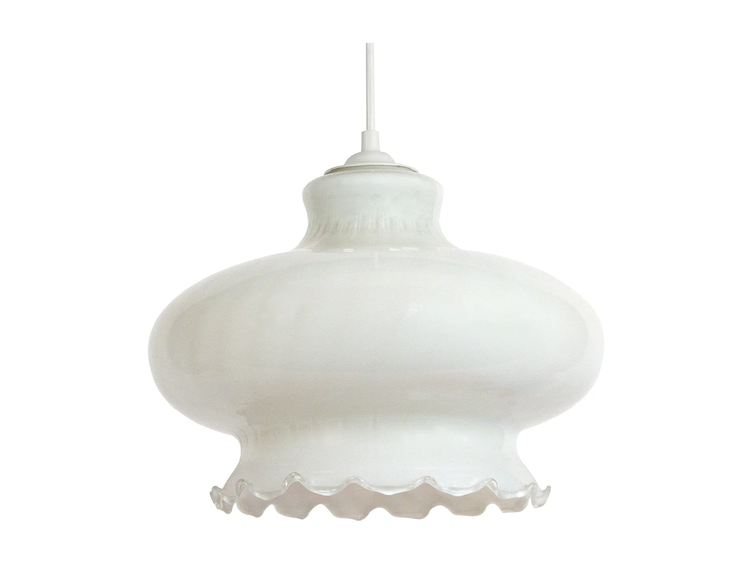 Suspensão TOSEL  AVILA vidro abaulado opala D17,5 x  H80  cm