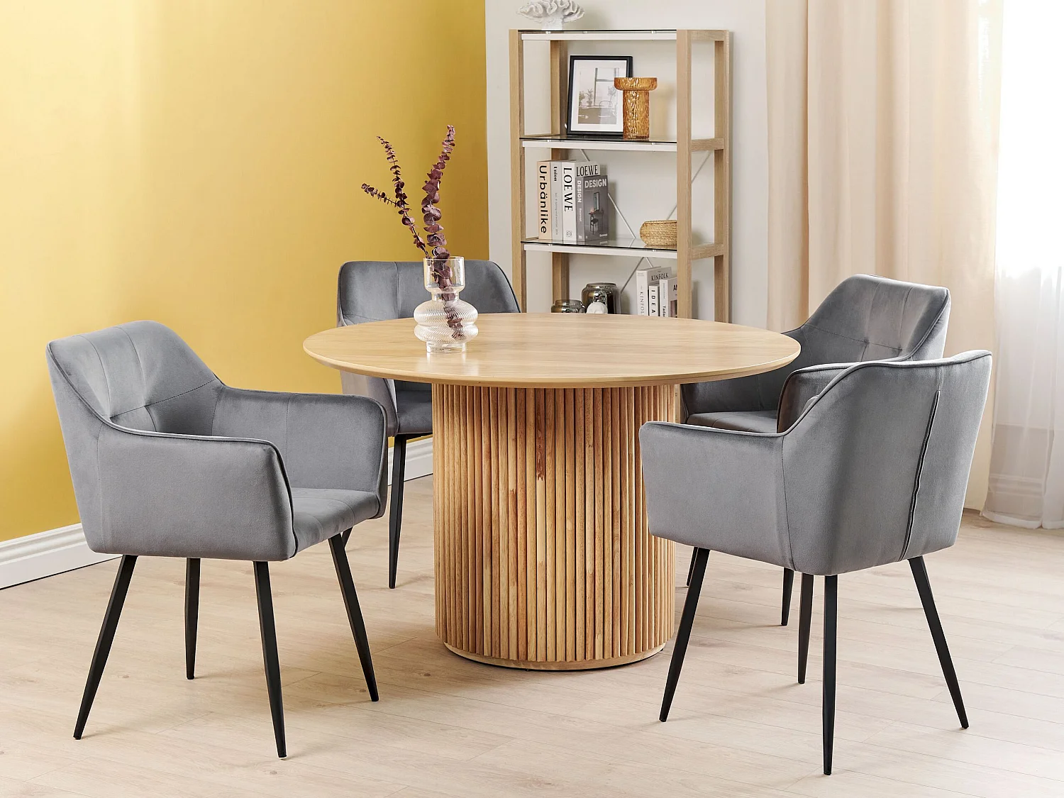 Set van 2 eetkamerstoelen JASMIN Fluweel Donkergrijs