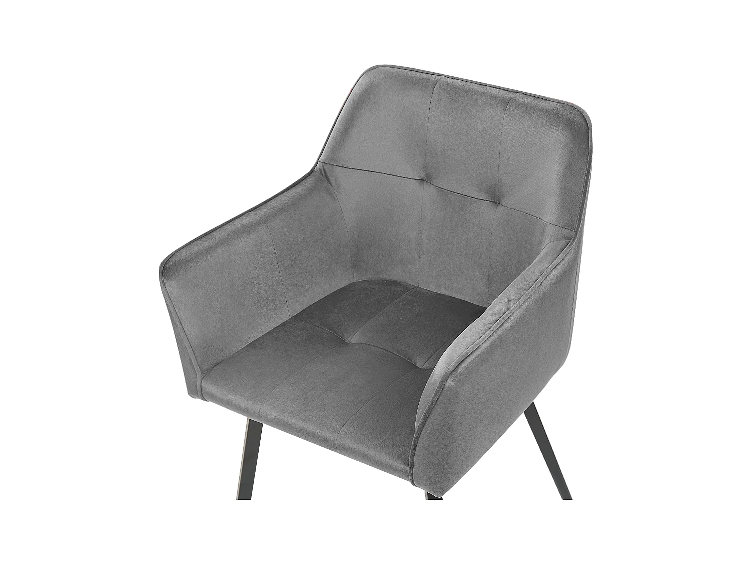 Set van 2 eetkamerstoelen JASMIN Fluweel Donkergrijs