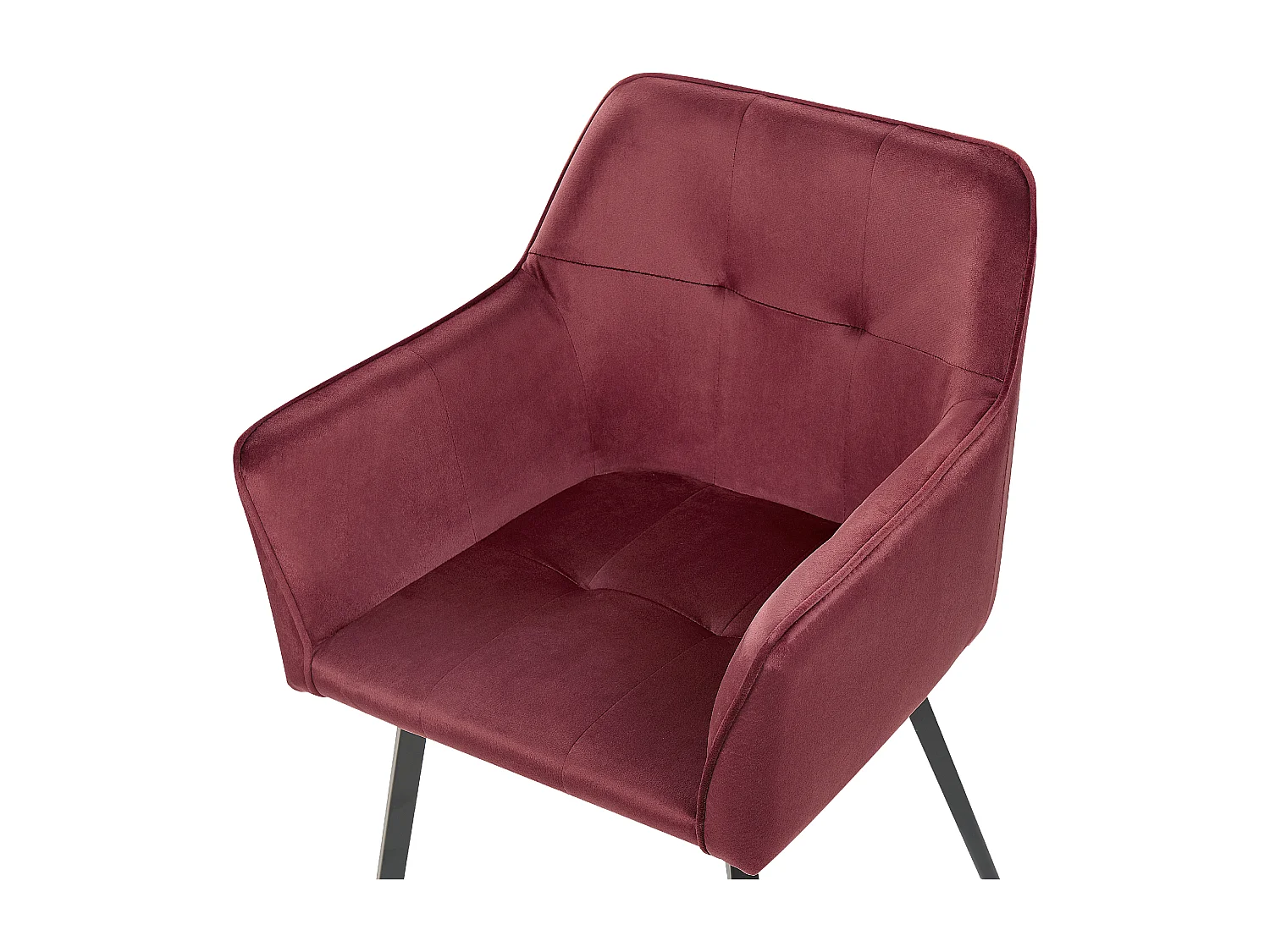 Chaise de salle à manger JASMIN Set de 2 Velours Rouge Bordeaux