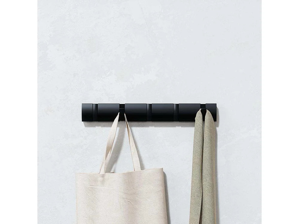 Porte manteaux Flip 5 crochets Noir