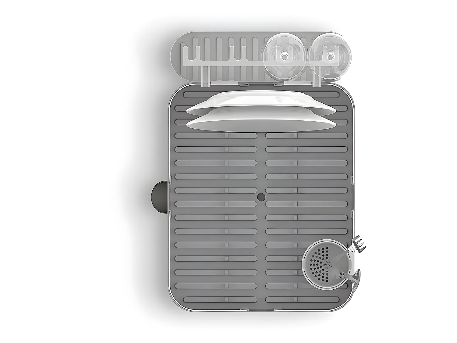 Geschirrabtropfgestell mit abnehmbarem Zubehör