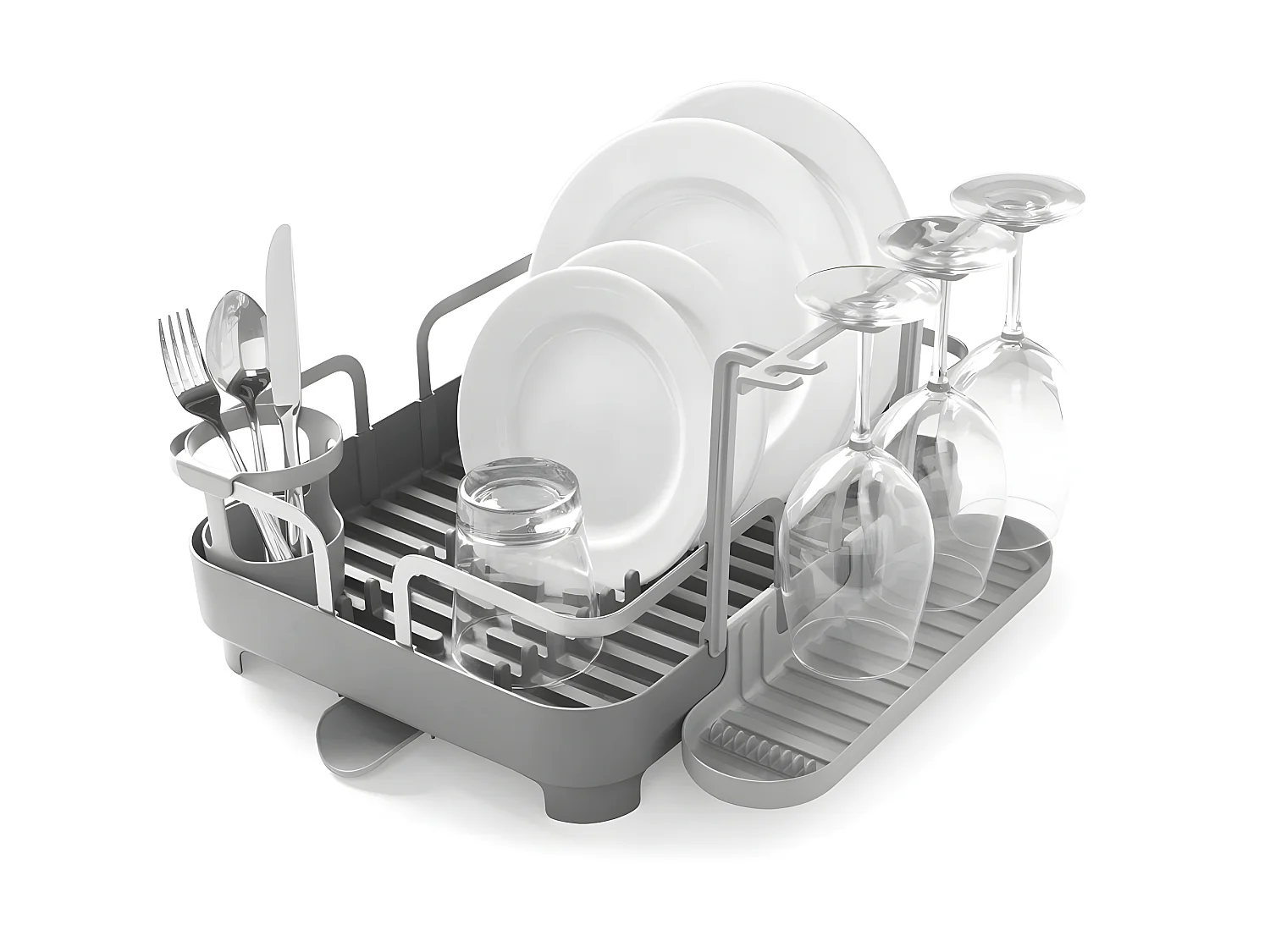 Geschirrabtropfgestell mit abnehmbarem Zubehör