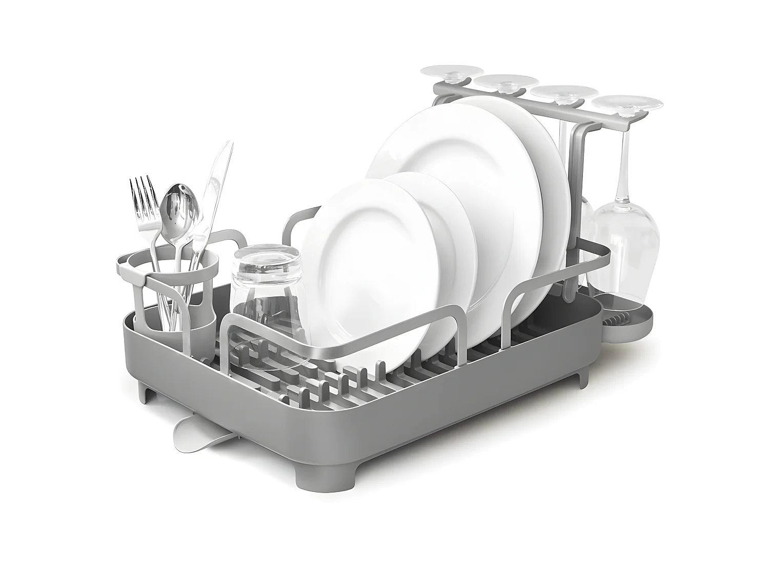 Geschirrabtropfgestell mit abnehmbarem Zubehör