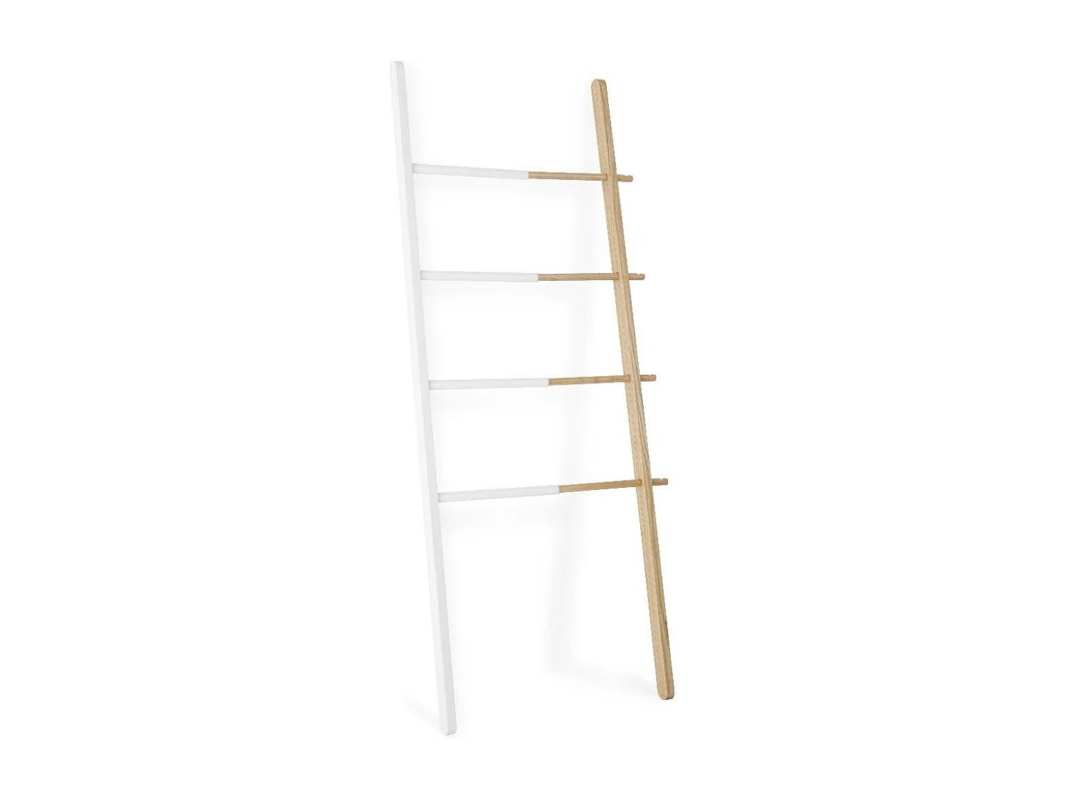 Porte serviette échelle extensible Blanc/Naturel