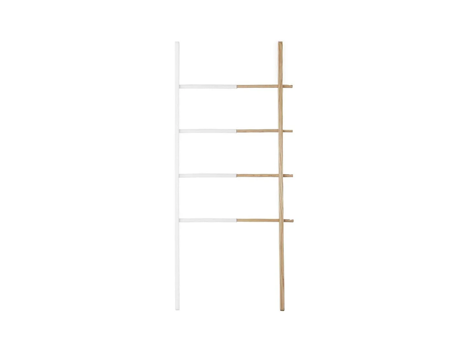 Porte serviette échelle extensible Blanc/Naturel