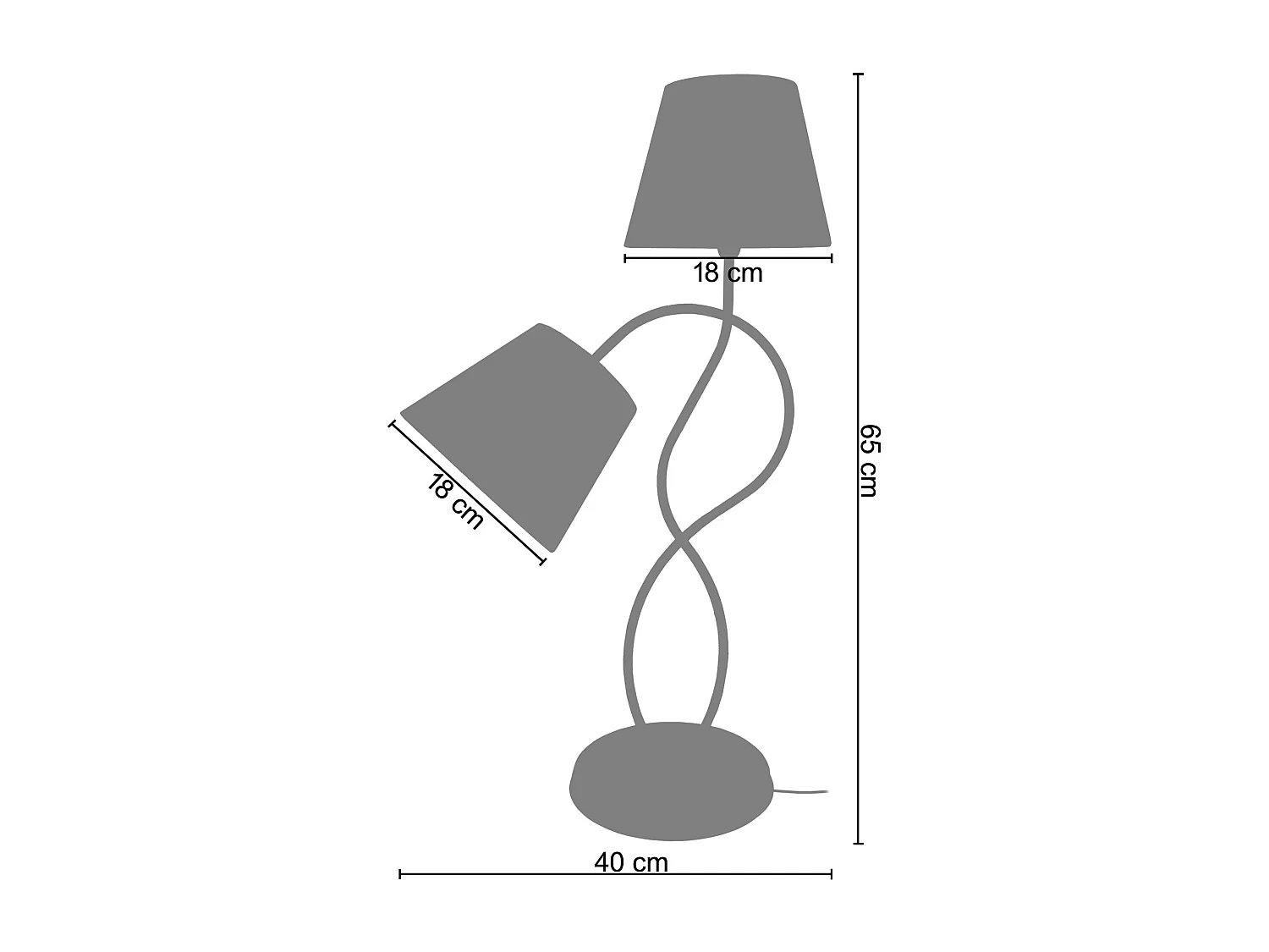 Lámpara de noche TOSEL ,metal,Blanco  ,A65xD40xP40cm