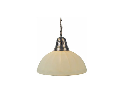 Suspension dôme verre  doré,beige 70 cm.