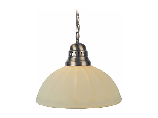 Suspension dôme verre  doré,beige 70 cm.