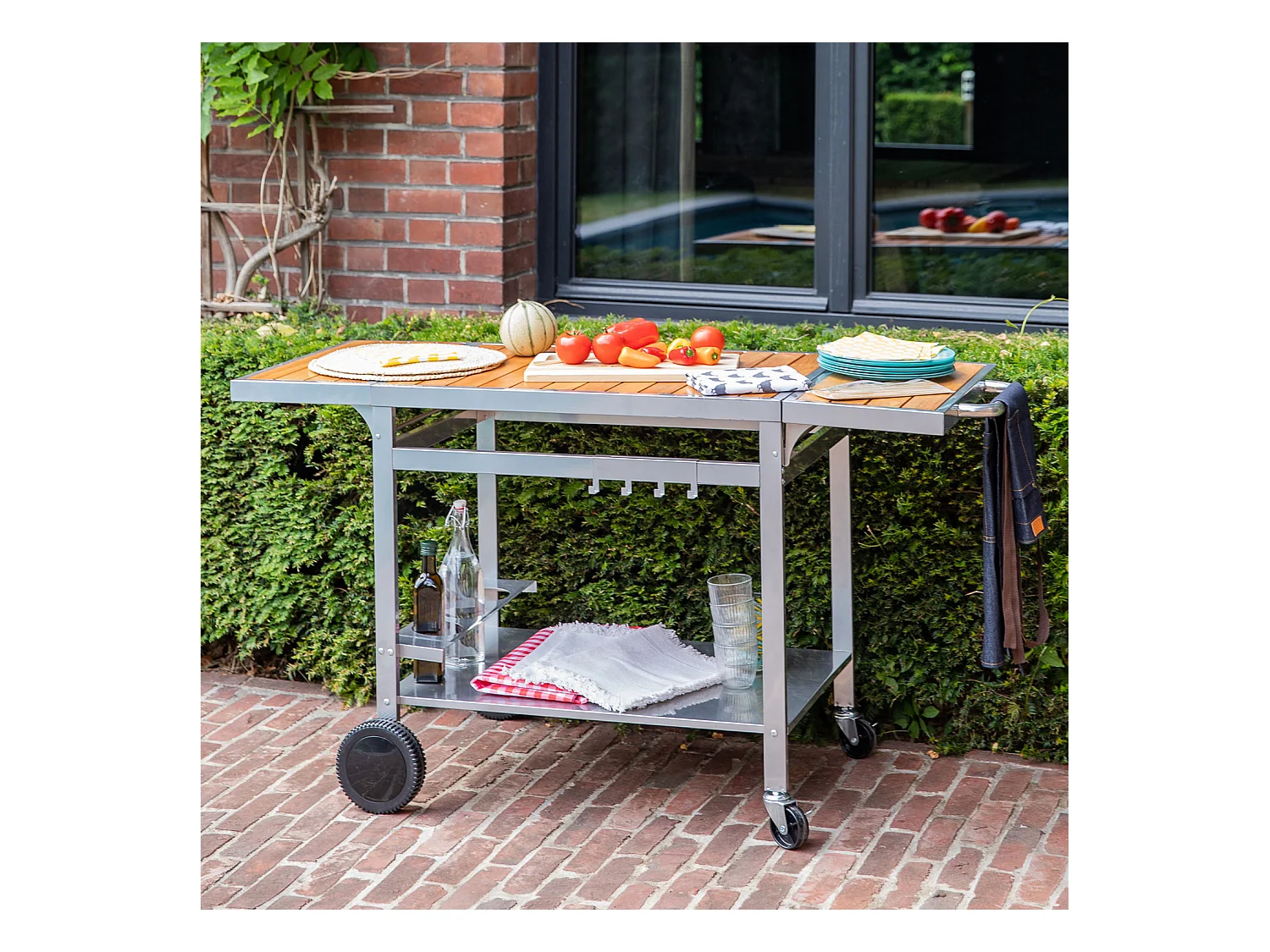 Desserte pour plancha en bois et métal GRANDI XL - COOK'IN GARDEN