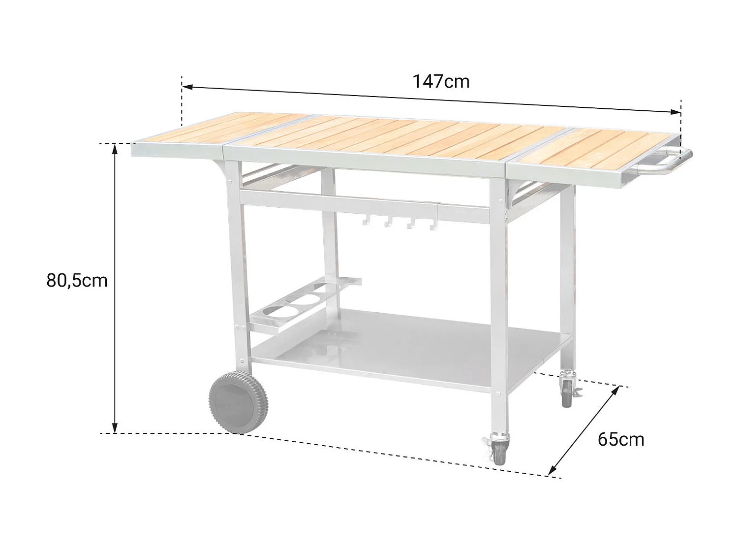Dressoir voor houten en metalen bakplaat GRANDI XL