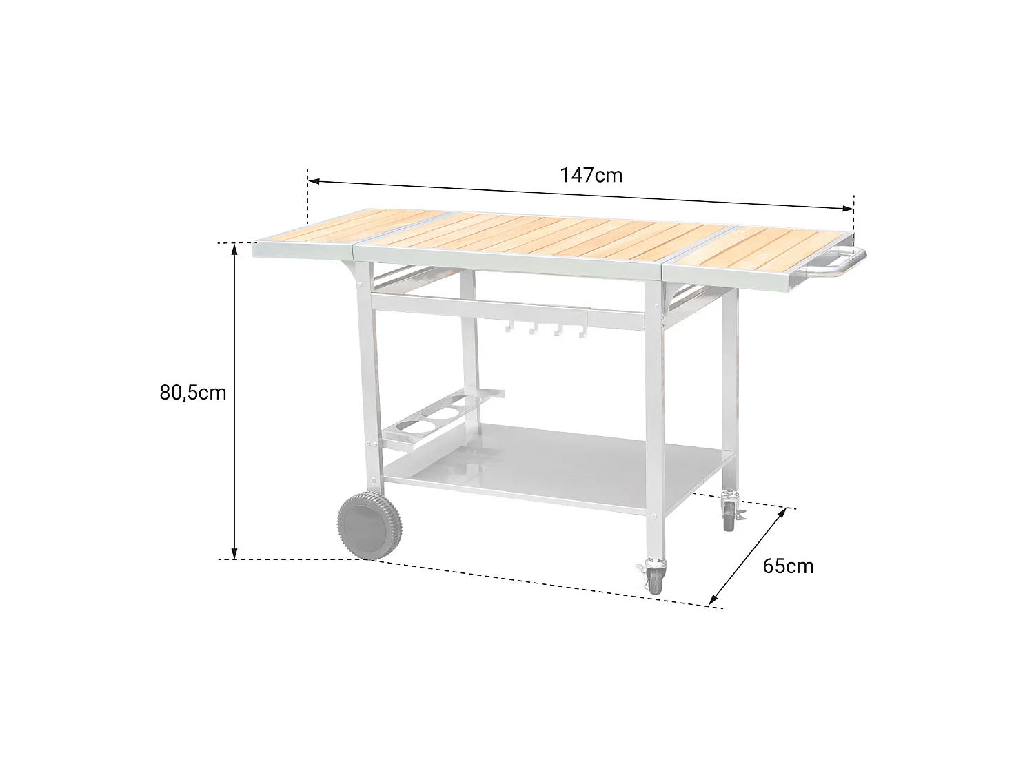 Dressoir voor houten en metalen bakplaat GRANDI XL