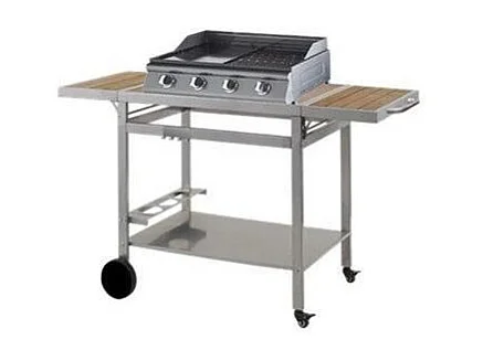 Beistelltisch für Plancha aus Holz und Metall GRANDI XL