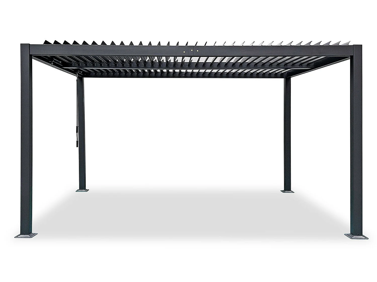 Tonnelle/Pergola bioclimatique lames orientables en aluminium 3x4m - Anthracite - BELAIR