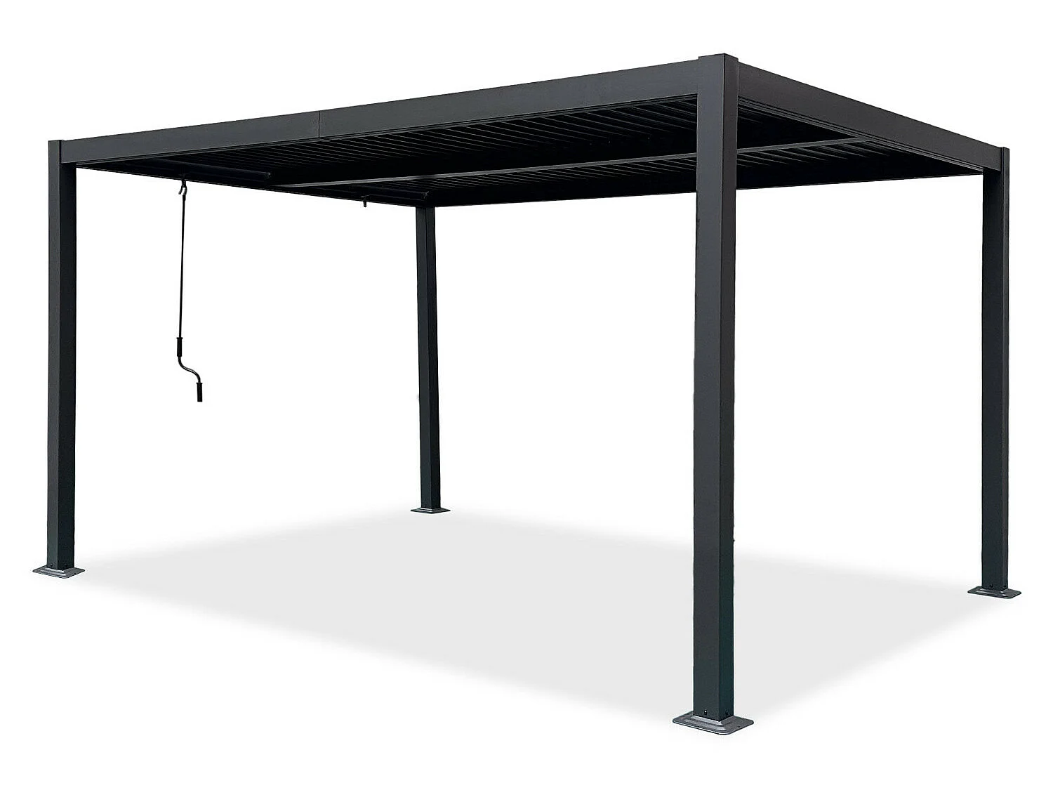 Tonnelle/Pergola bioclimatique lames orientables en aluminium 3x4m - Anthracite - BELAIR