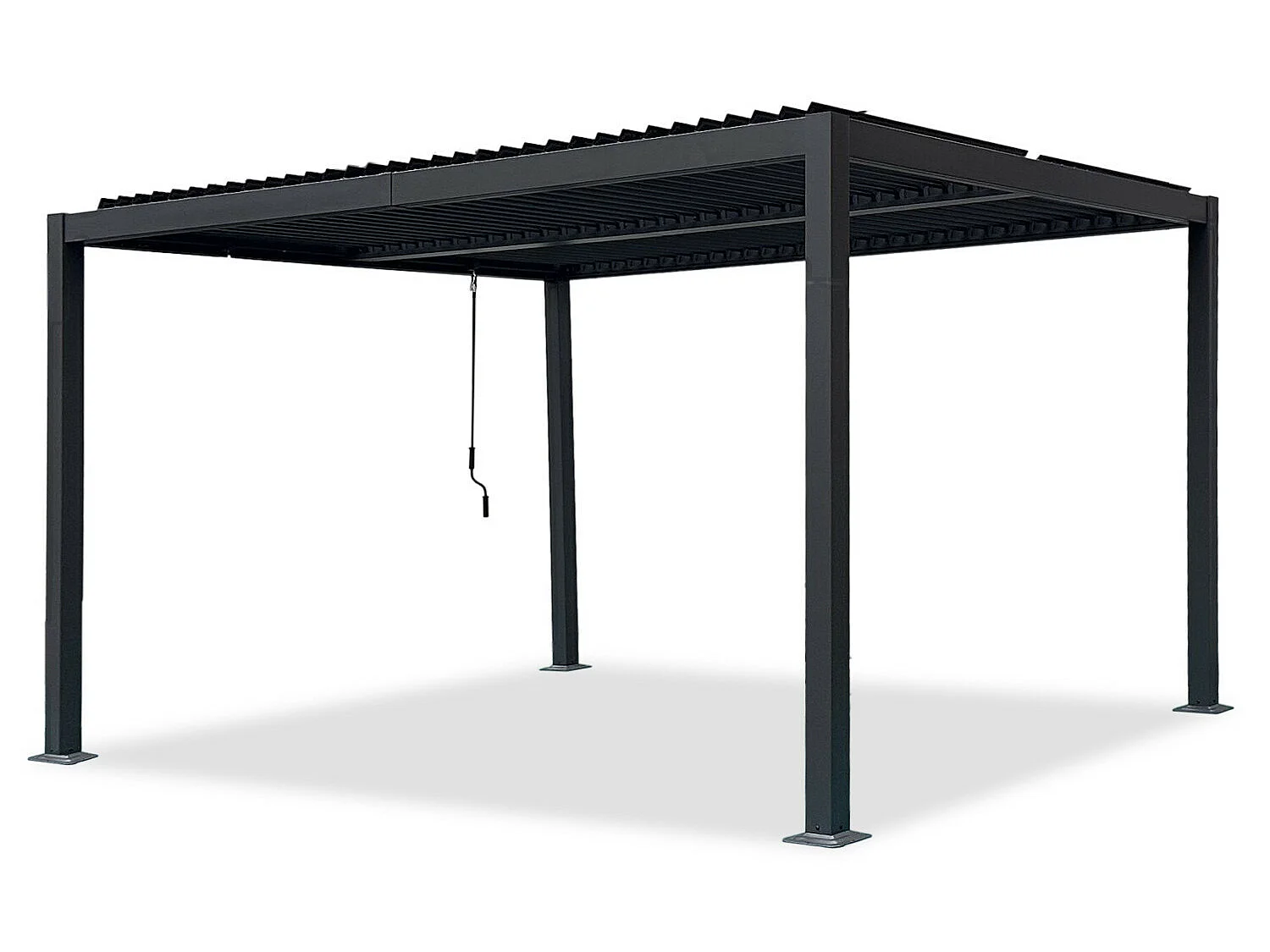 Tonnelle/Pergola bioclimatique lames orientables en aluminium 3x4m - Anthracite - BELAIR