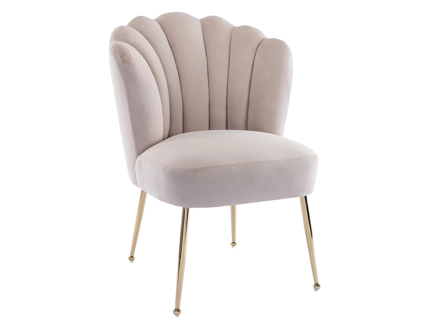 Stuhl 6er-Set - Samt & goldfarbener Stahl - Beige - RUTY von Pascal MORABITO