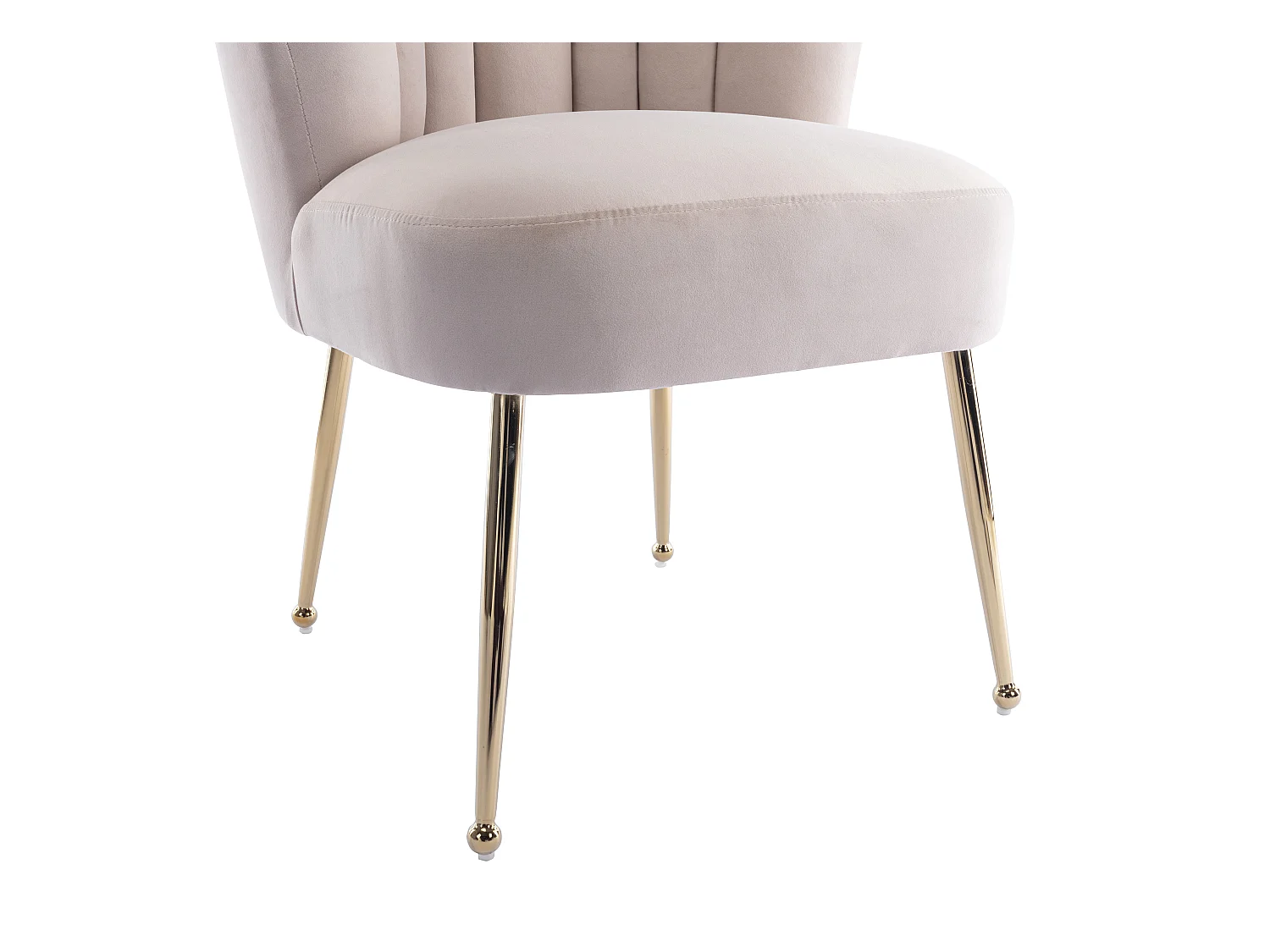 Stuhl 6er-Set - Samt & goldfarbener Stahl - Beige - RUTY von Pascal MORABITO