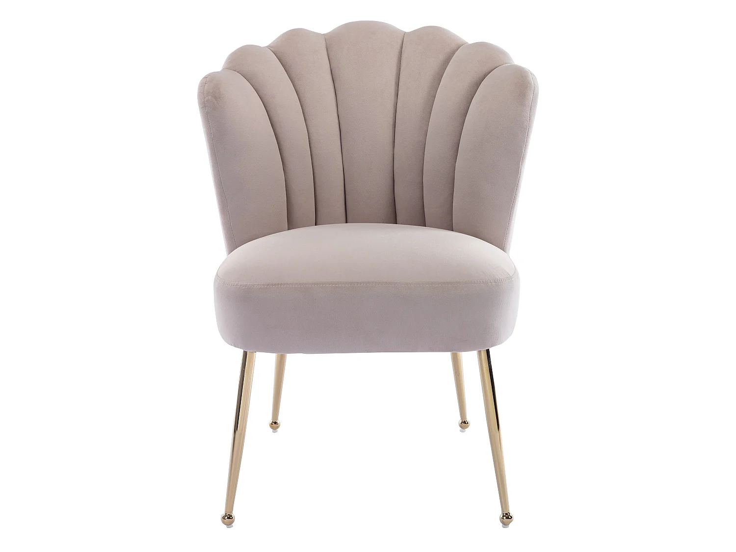 Lot de 6 chaises en velours et acier doré - Beige - RUTY de Pascal MORABITO