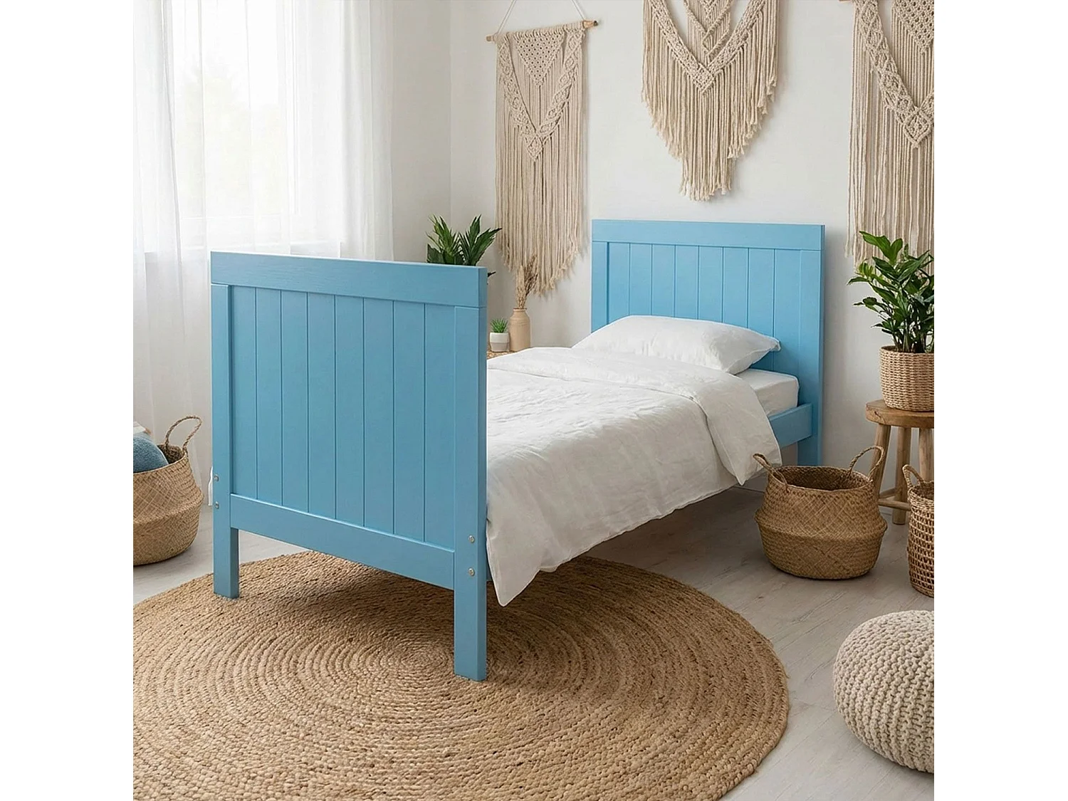 Lit Enfant Design en Bois "Fayre" 90x200cm Bleu
