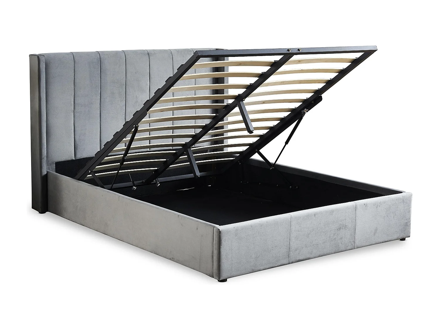 Lit Adulte Sommier Relevable "Fady" 160x200cm Gris