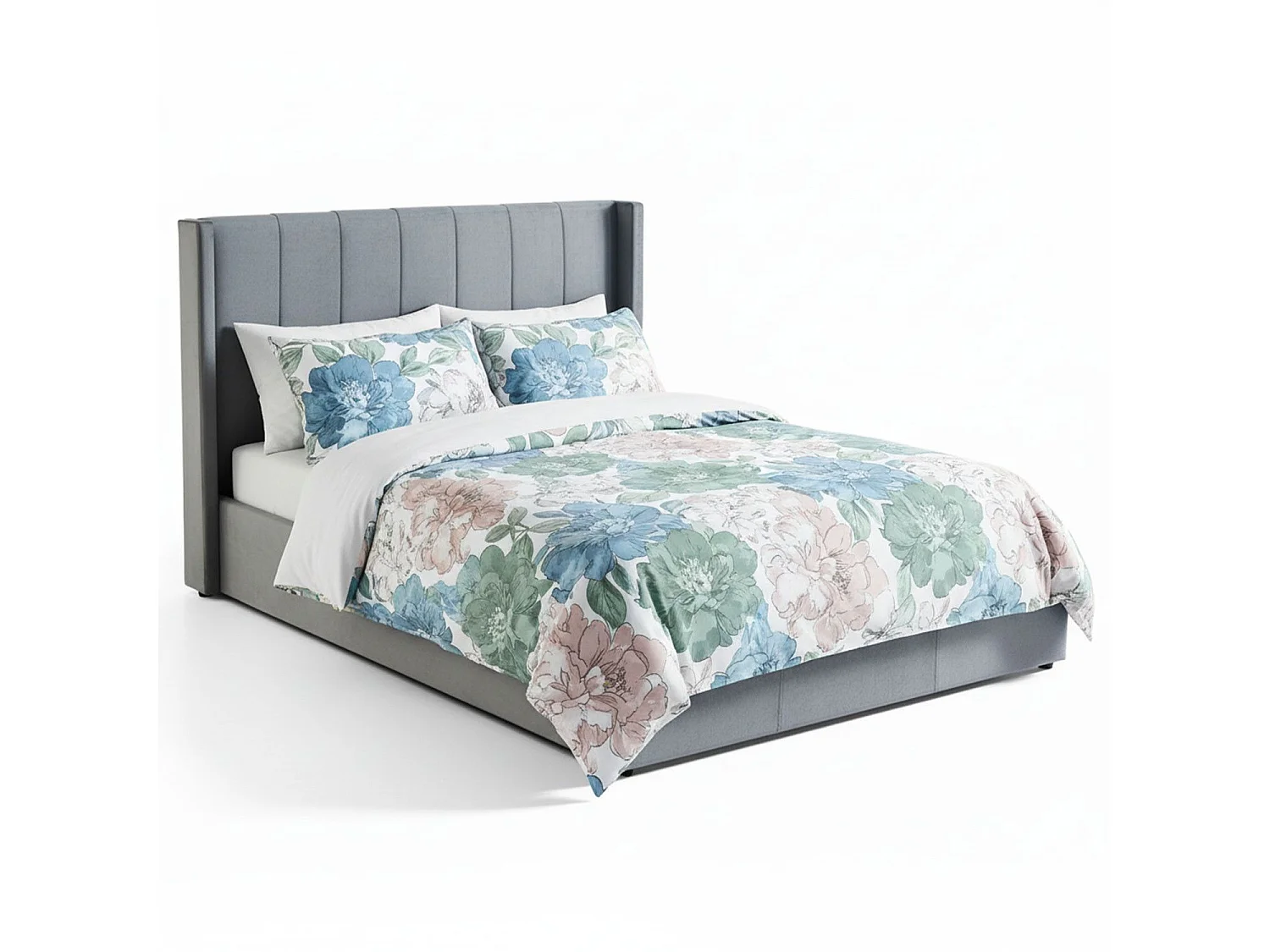 Lit Adulte Sommier Relevable "Fady" 160x200cm Gris