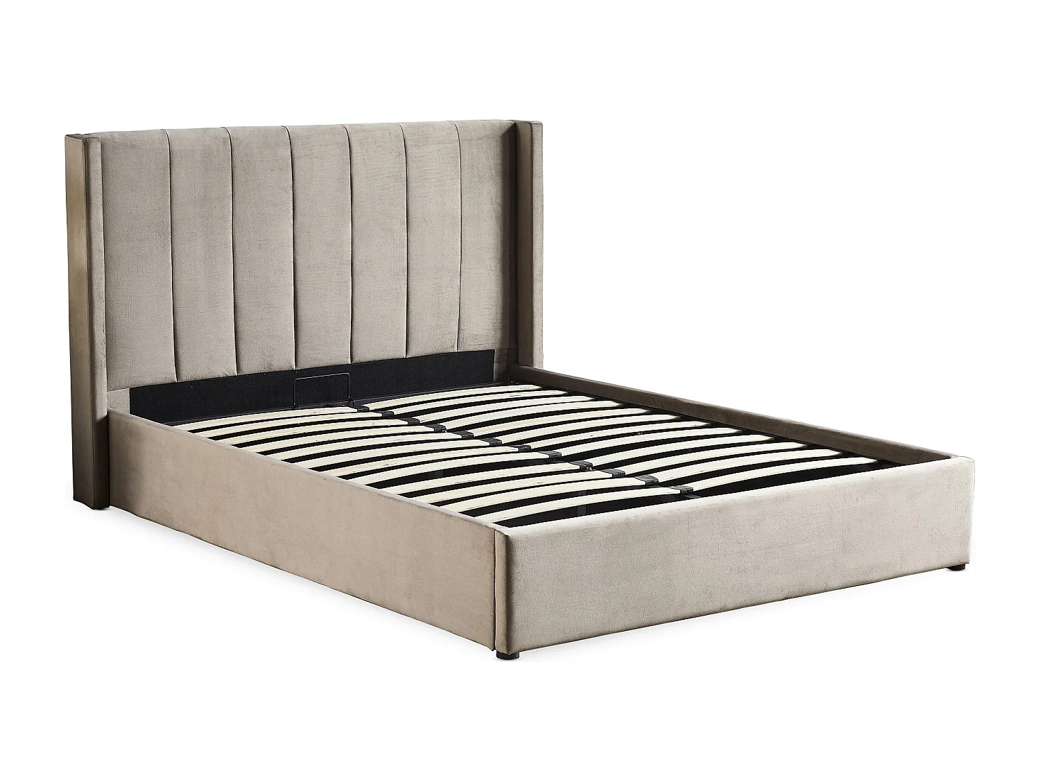 Lit Adulte Sommier Relevable "Fady" 180x200cm Taupe