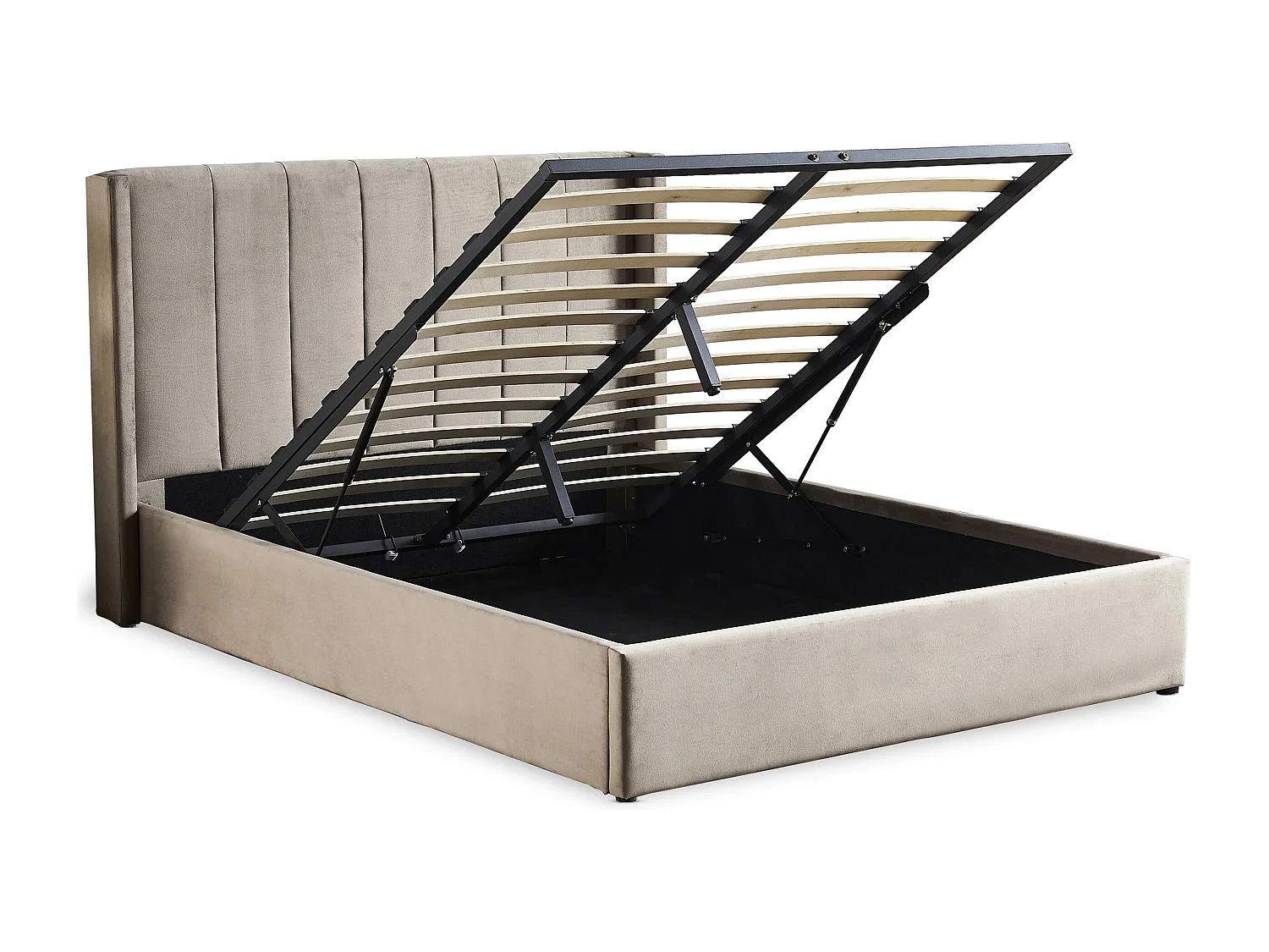 Lit Adulte Sommier Relevable "Fady" 180x200cm Taupe